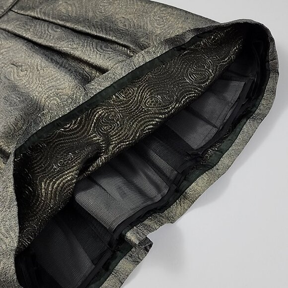 BCBGMAXAZRIA Women's Cocktail Strapless Bustier Pleated Dress Metallic Size 8 - Picture 8 of 16